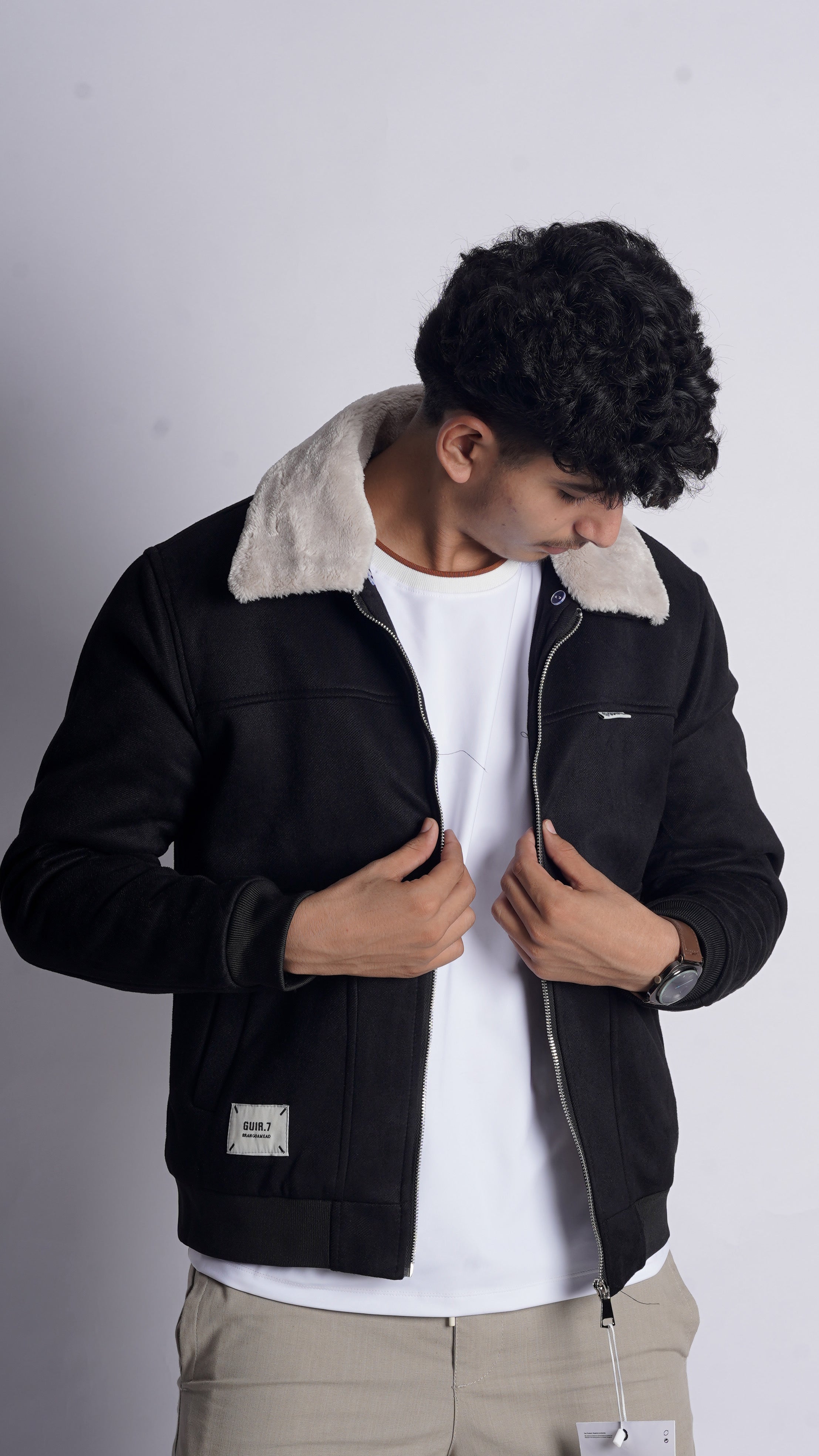 CROSS POCKET SUEDE JACKET MADE IN VEITNAM