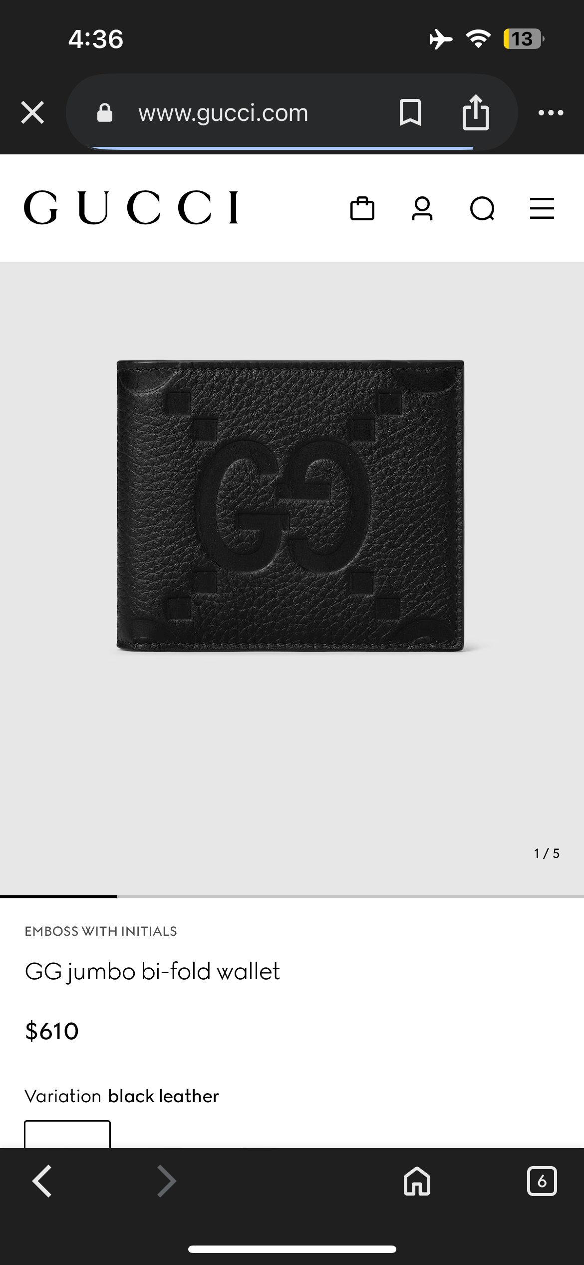 GUCCI EMBOSED BRAND WALLET