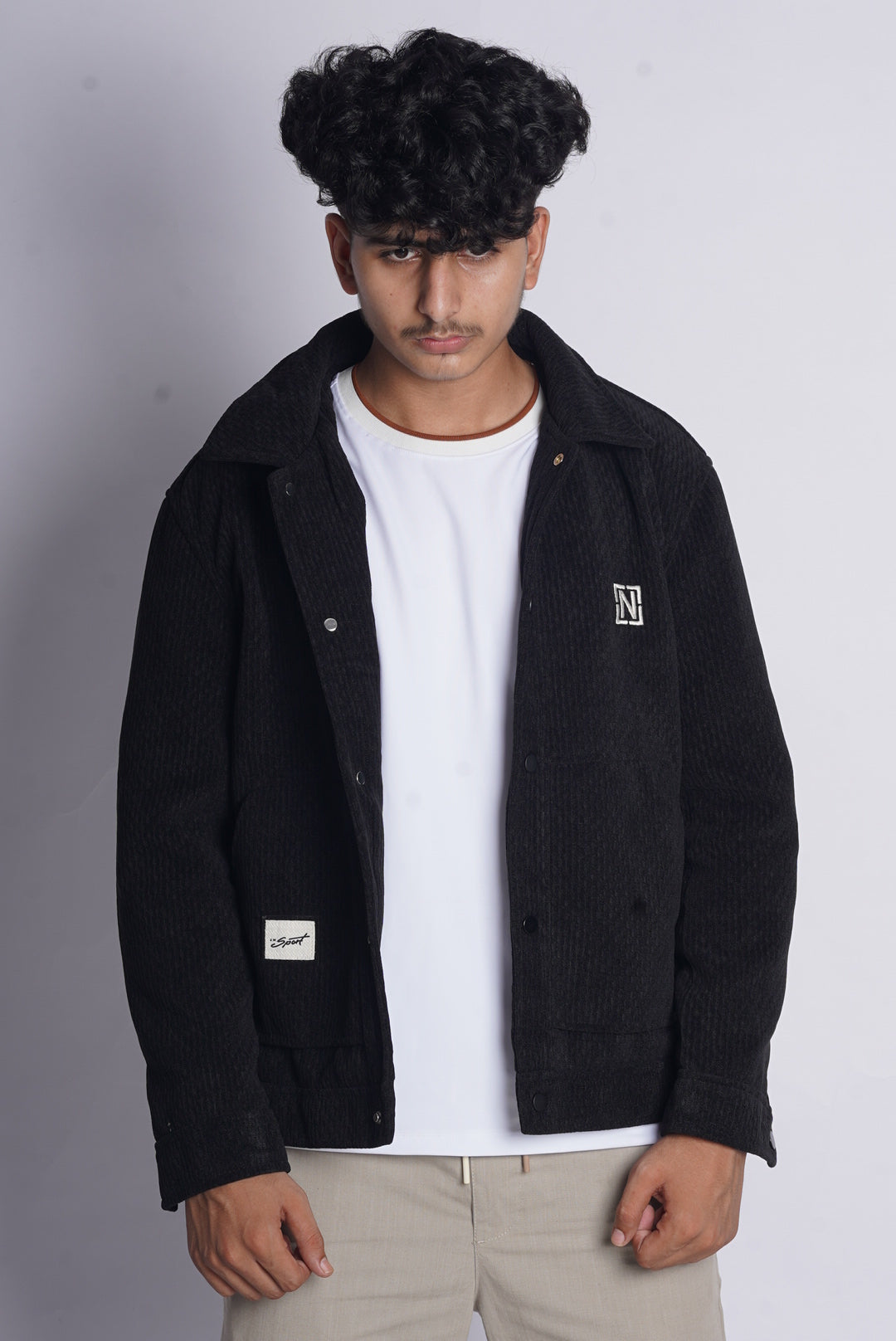 N CROSS POCKET SUEDE JACKET MADE IN VEITNAM