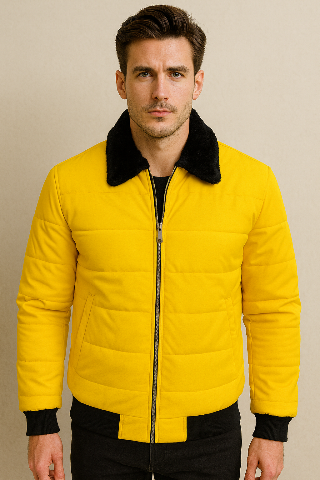 SYNTHETIC LEATHER BIKER JACKET