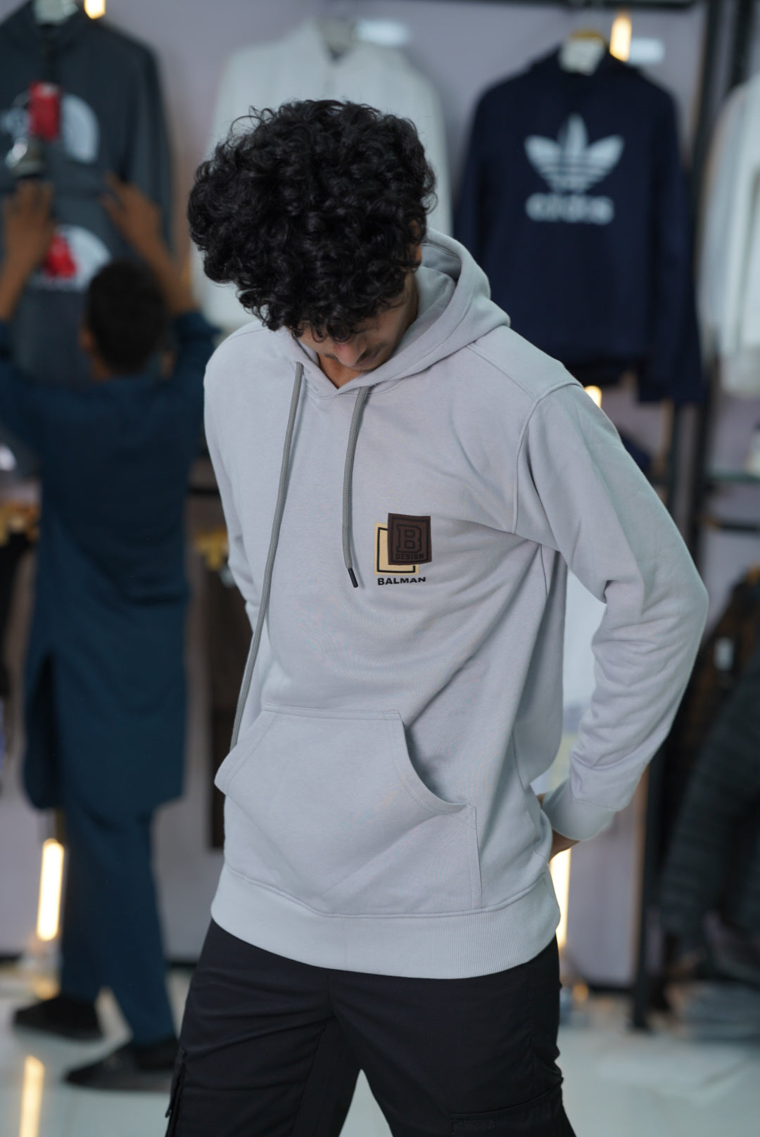 BALMAIN COTTON FLEECE HODDIE MADE IN PAKISTAN