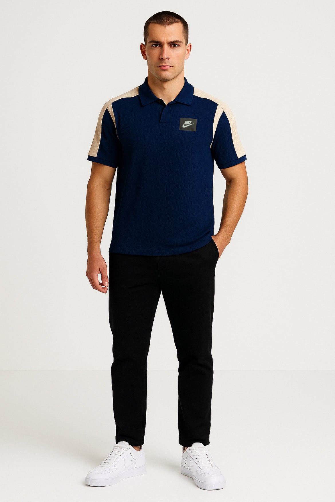 NIKE PREMIUM FABRIC COLLAR SHIRT MADE IN VEITNAM