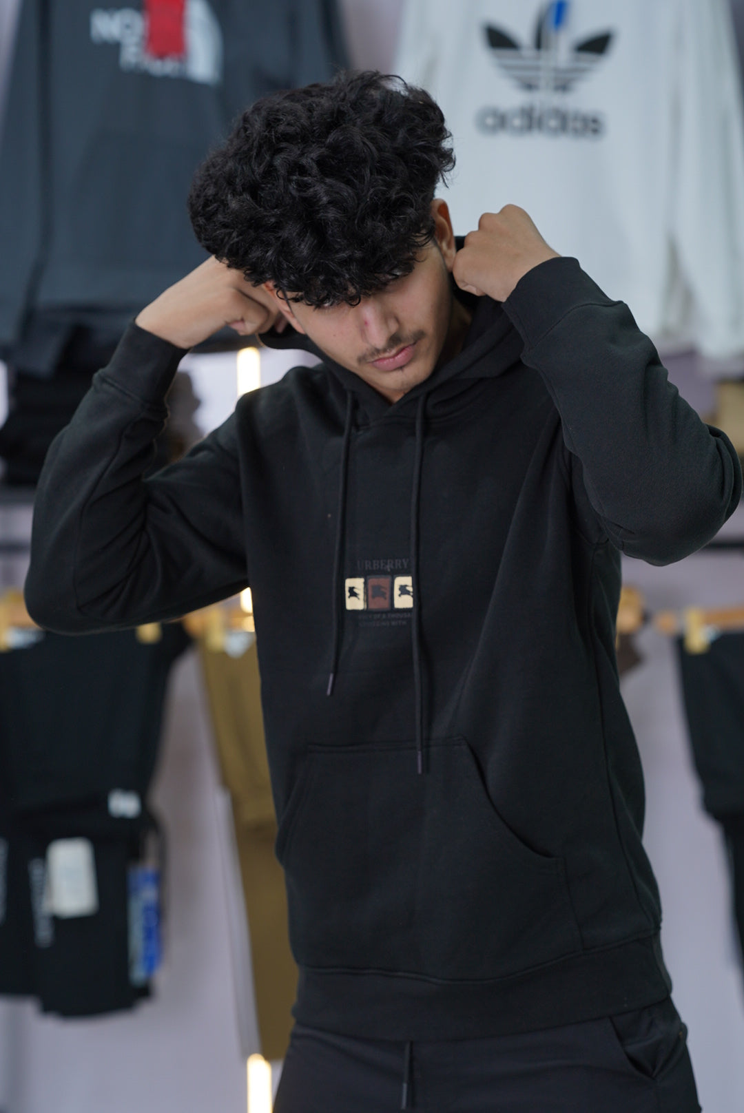 BURBERRY COTTON FLEECE HODDIE MADE IN PAKISTAN