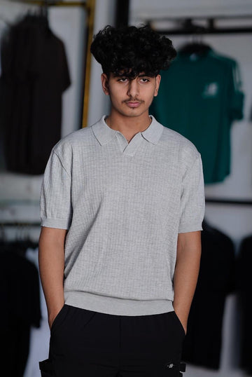 OLD MONEY BOX CHECK KNIT WEAR POLO SHIRT