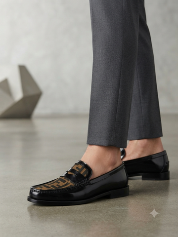 FENDI BLACK LEATHER SHOES