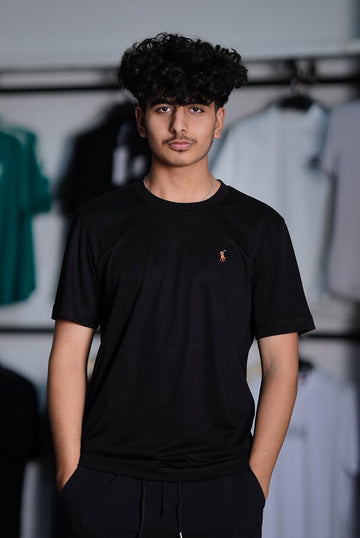 POLO EMBROIDED LOGO ROUND NECK T.SHIRT