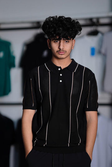 OLD MONEY NET LINING KNIT WEAR POLO SHIRT