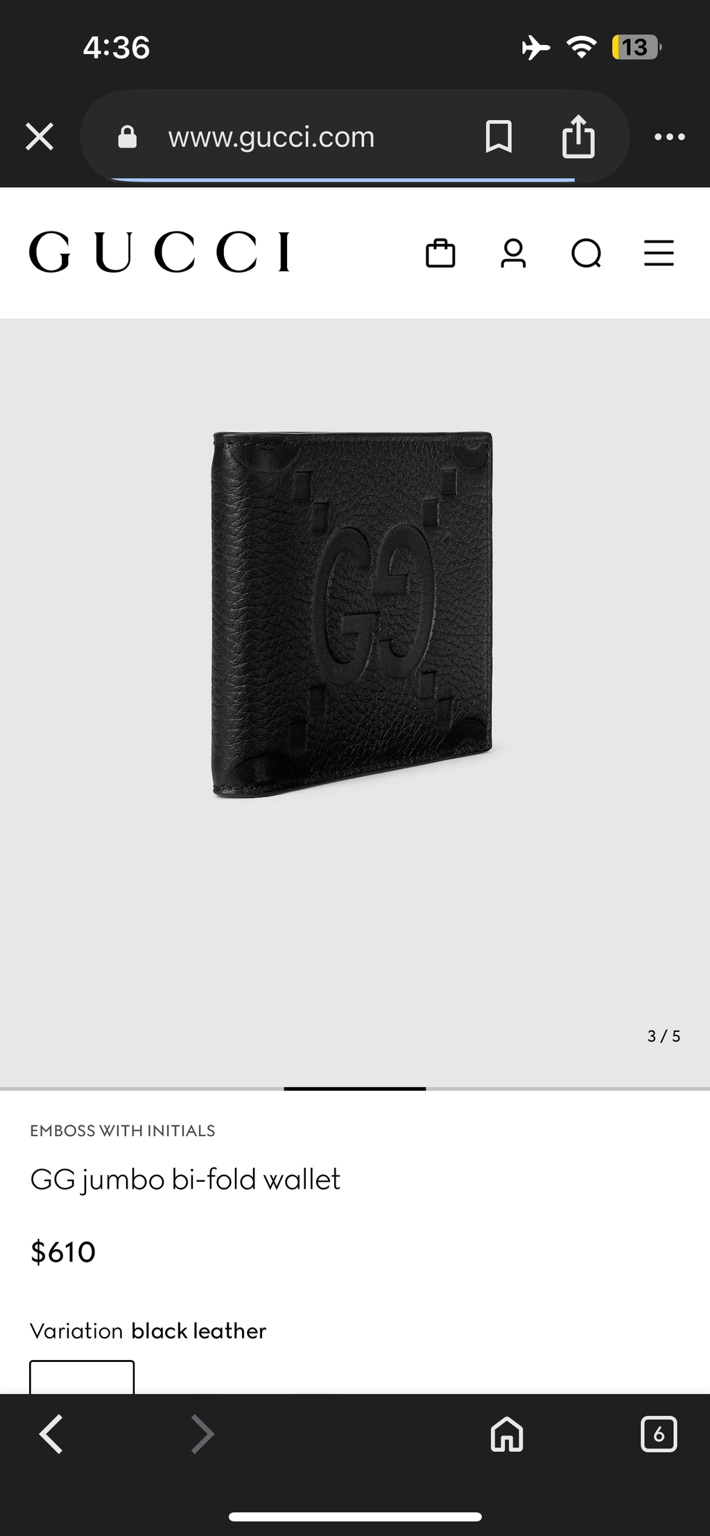 GUCCI EMBOSED BRAND WALLET