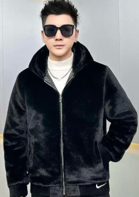 NIKE IMPORTED FUR ZIPPER HOOD