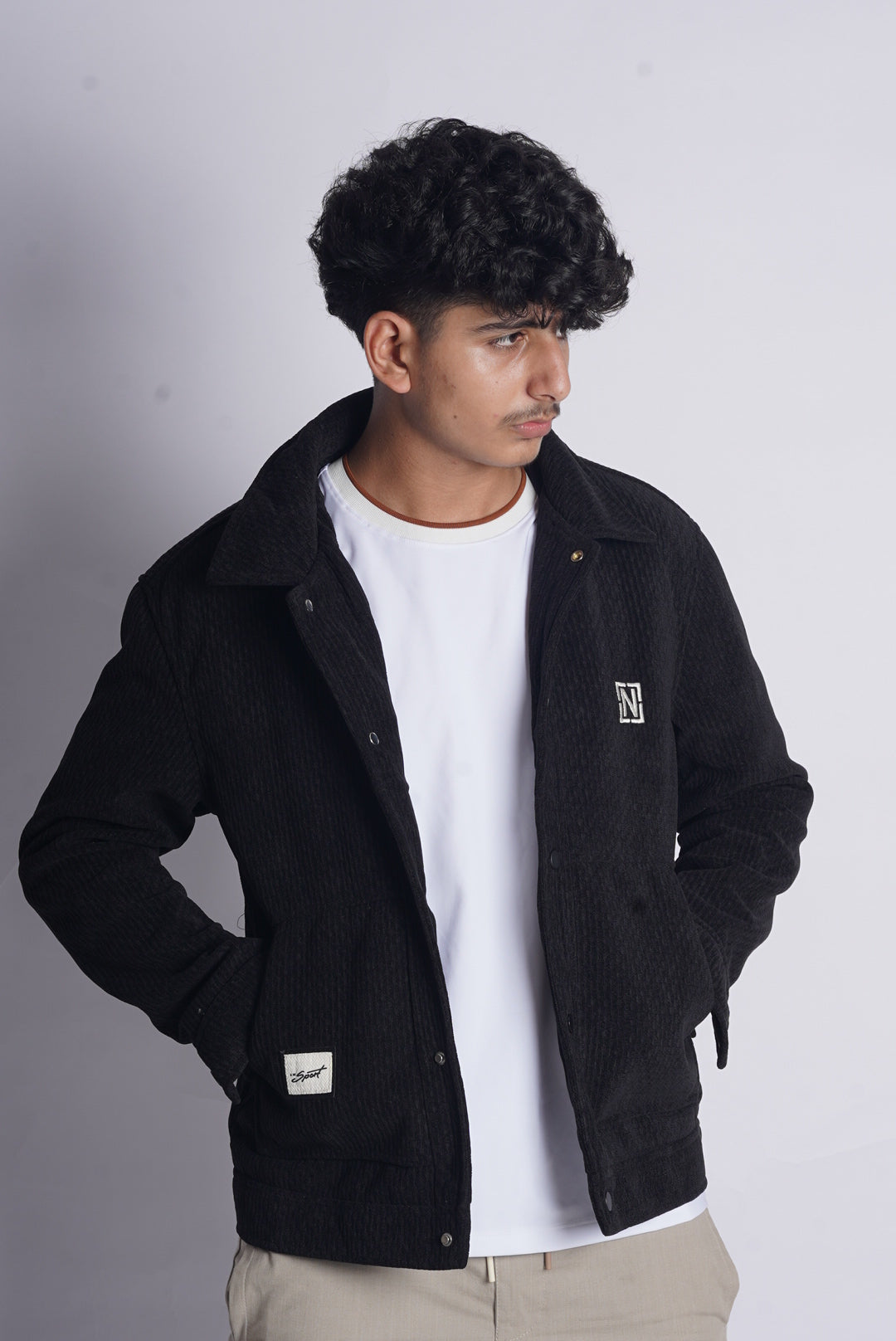 N CROSS POCKET SUEDE JACKET MADE IN VEITNAM