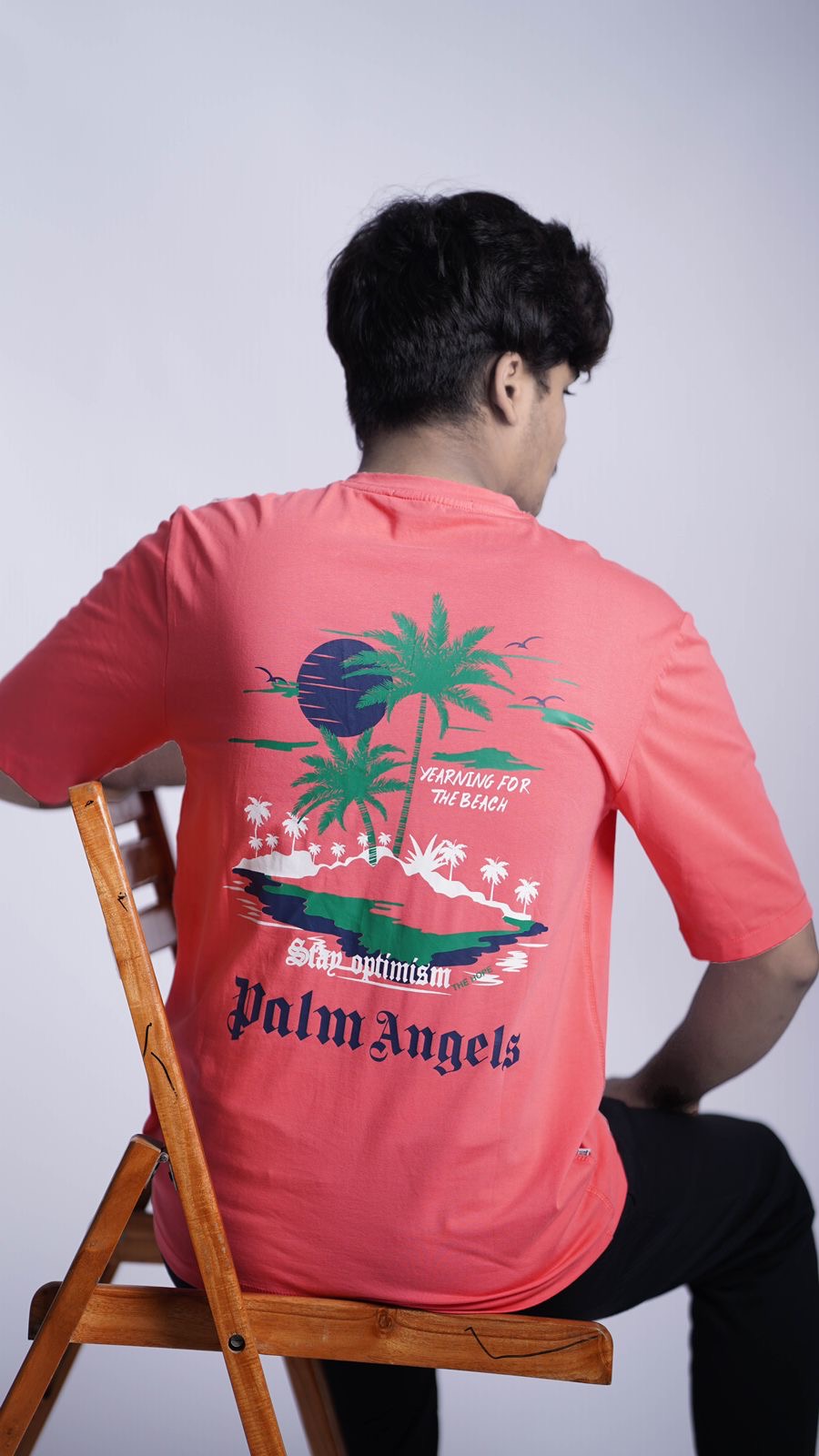 PALM ANGLS PRINTED SLOGAN OVER SIZED T-SHIRT