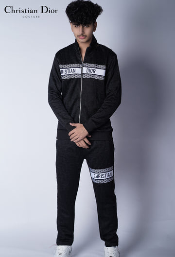 DIOR EMBOSED PREMIUM ZIPPER TRACKSUIT