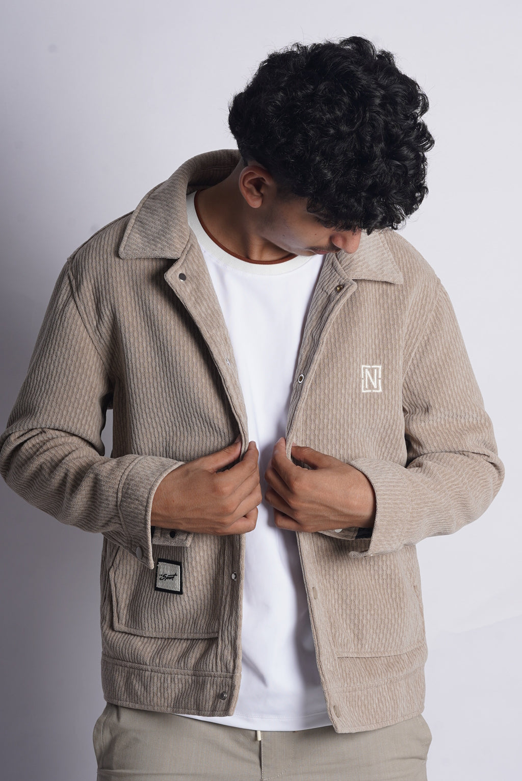 N CROSS POCKET SUEDE JACKET MADE IN VEITNAM