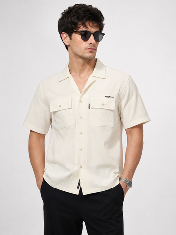 COAT COLLAR CASUAL SHIRT HALF SLEEVE