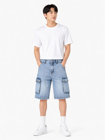 CARGO DENIM BAGGY SHORT