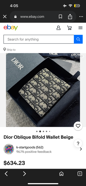DIOR EMBROIDED BRAND WALLET