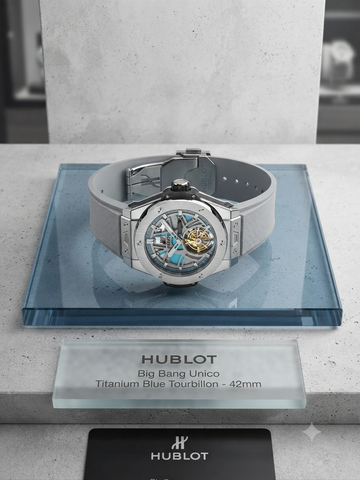 HUBLOT BIG BANG UNICO TITANIUM BLUE TOURBILON