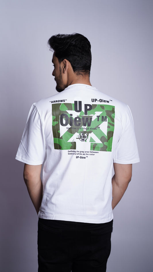 OFF WHITE  PRINTED SLOGAN OVER SIZED T-SHIRT