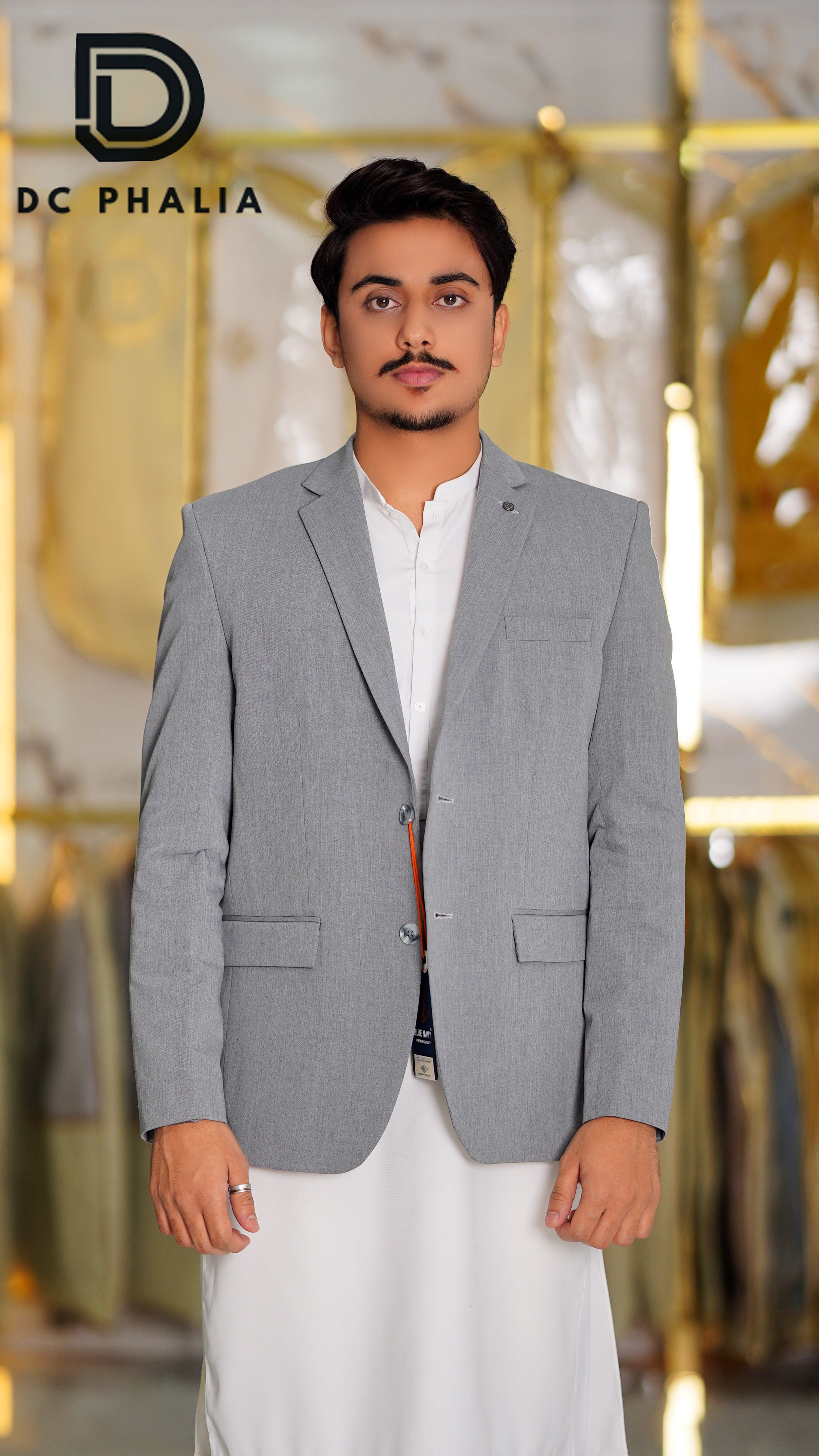 GREY PREMIUM SUITING DRESS COAT