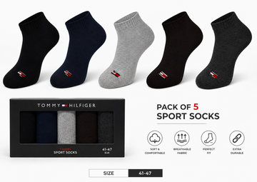 TOMMY 100% COTTON SHORT SOCKS