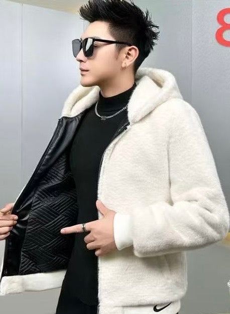 NIKE IMPORTED FUR ZIPPER HOOD