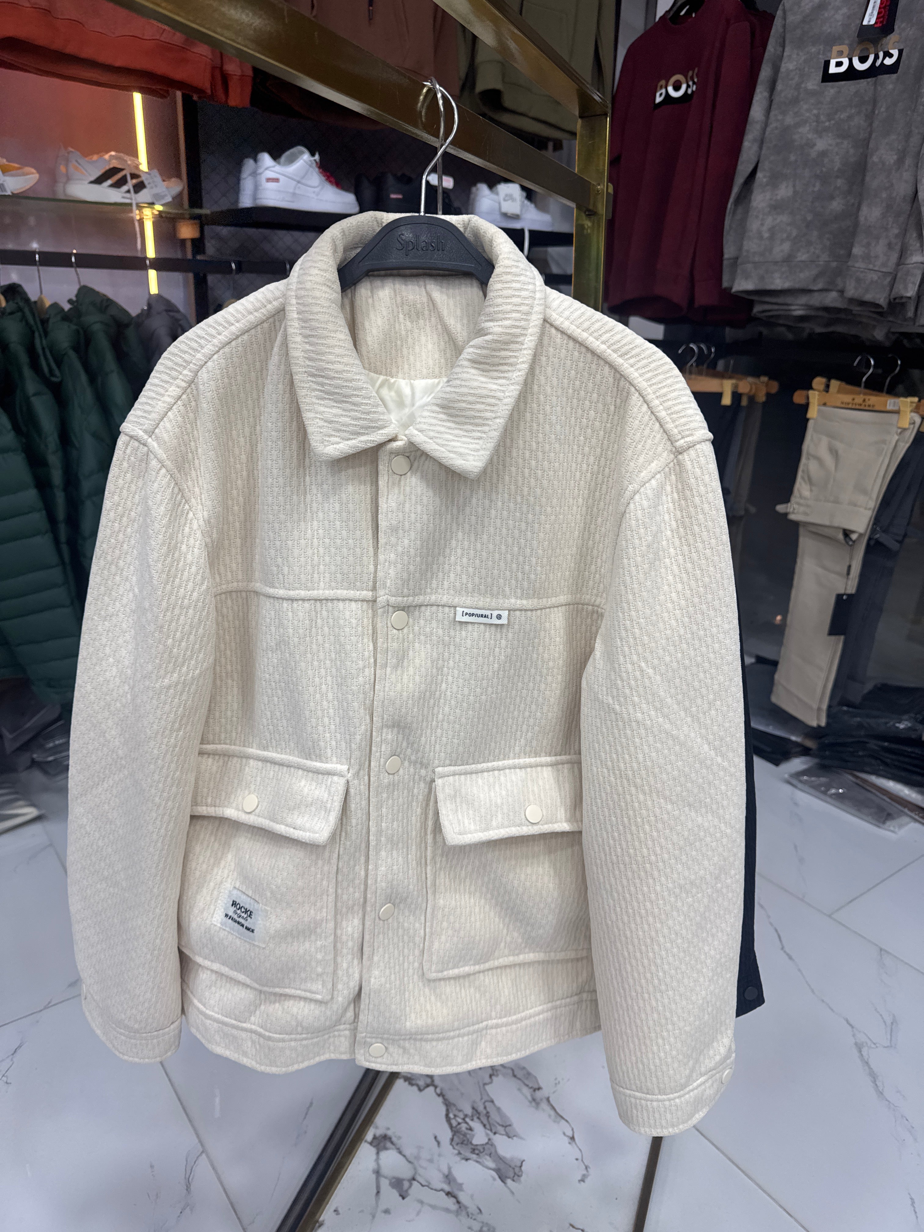 DOUBLE POCKET COLLAR SUEDE JACKET MADE IN VEITNAM