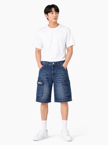 CARGO DENIM BAGGY SHORT