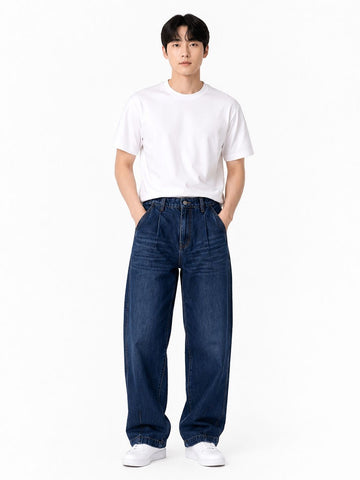 BARREL PLATE DENIM BAGGY JEANS