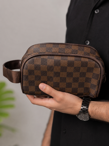 LV CHEC K POUCH COFFEE