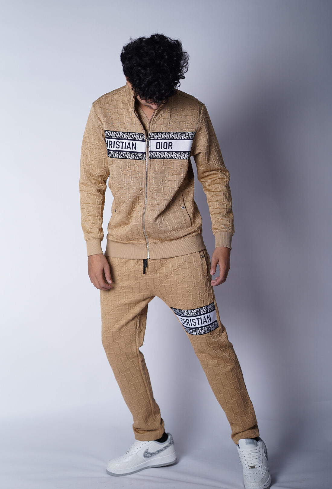 DIOR EMBOSED PREMIUM ZIPPER TRACKSUIT