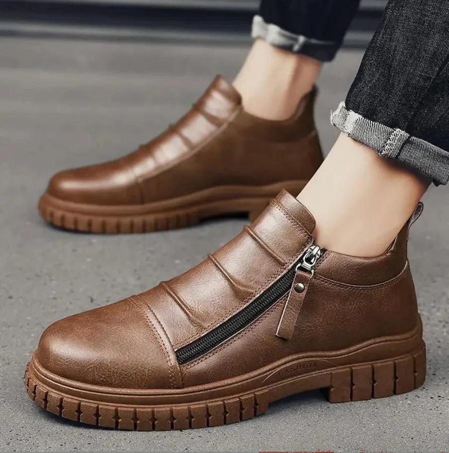 LEATHER ZIP SHOES