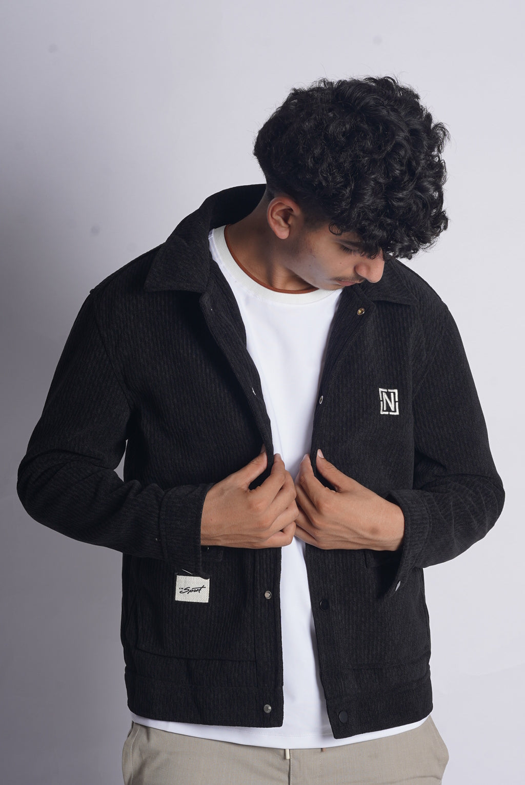 N CROSS POCKET SUEDE JACKET MADE IN VEITNAM