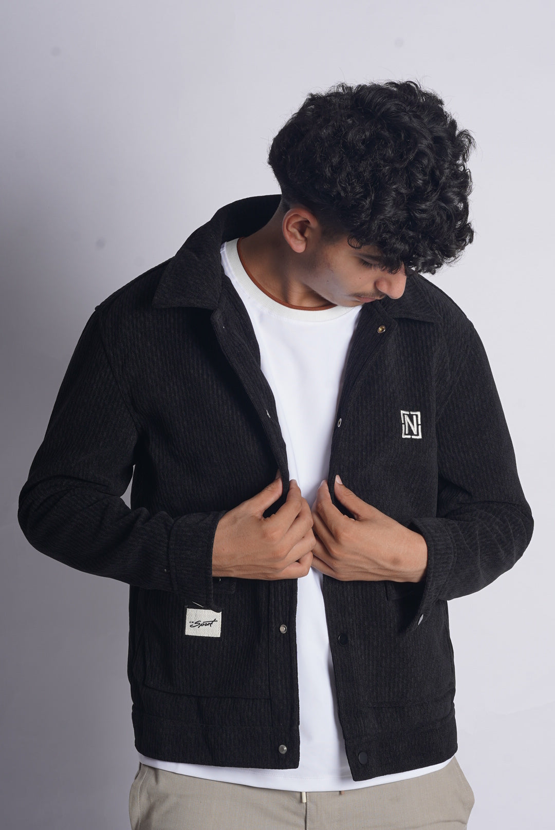 N CROSS POCKET SUEDE JACKET MADE IN VEITNAM