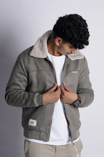 CROSS POCKET SUEDE JACKET MADE IN VEITNAM