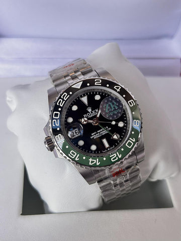 SILVER BLACK GREEN MECHANICAL DIAL ALL FUNCTIONS