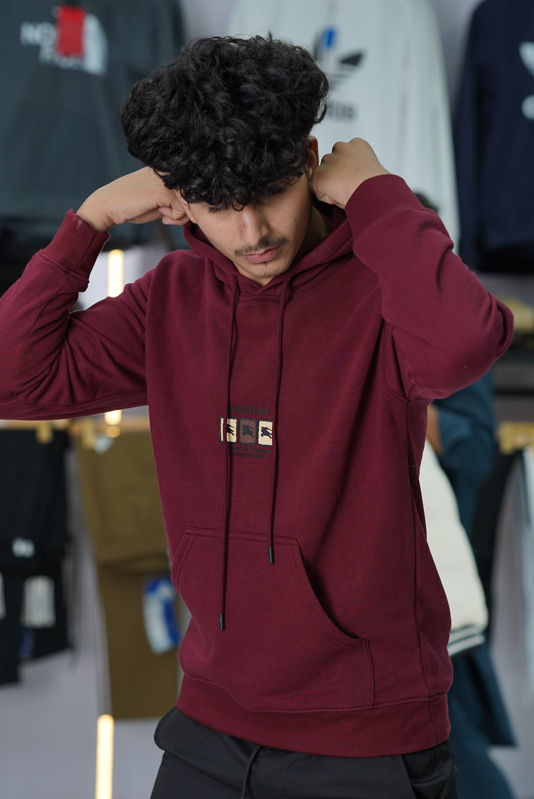 BURBERRY COTTON FLEECE HODDIE MADE IN PAKISTAN