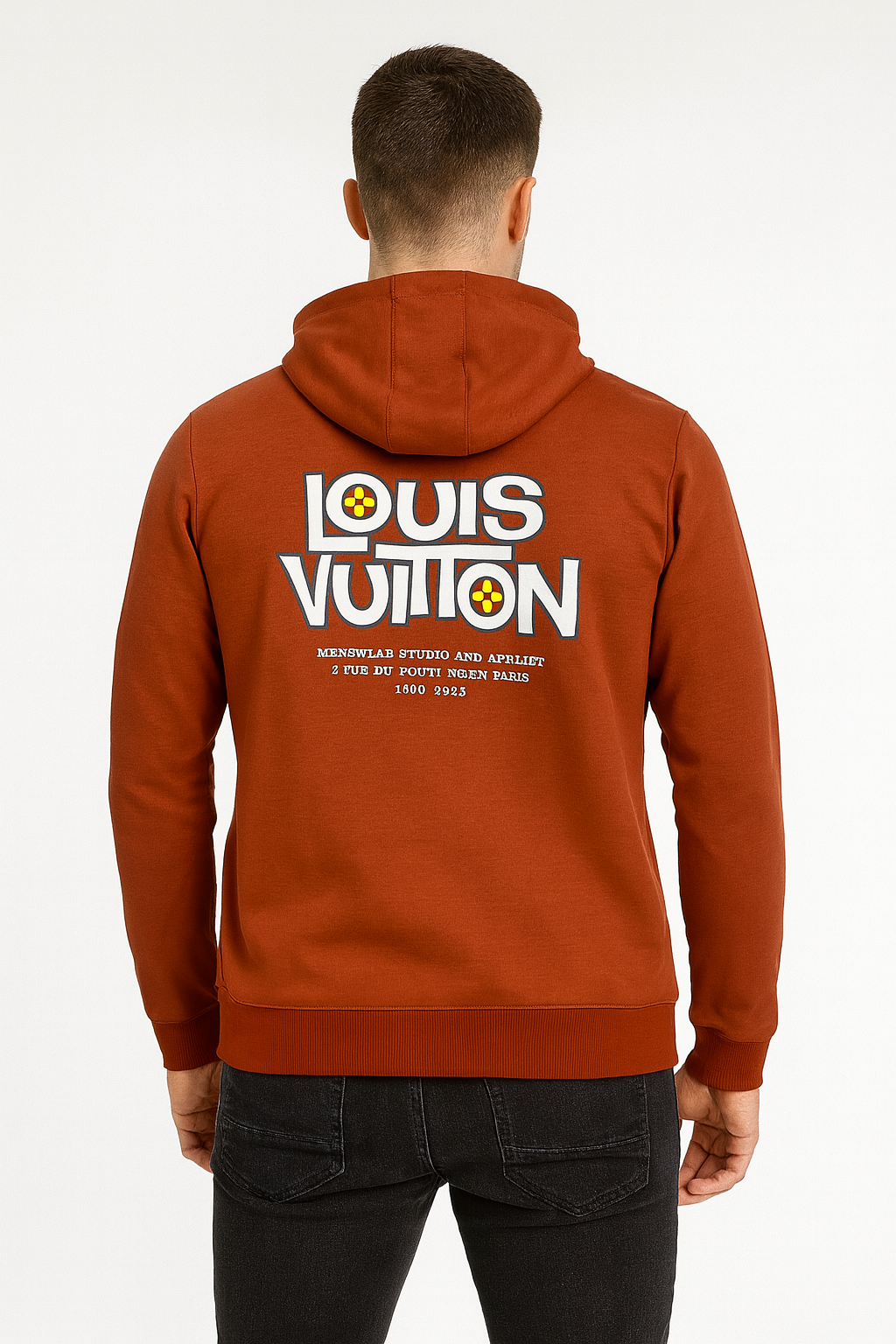 PRINTED LV FLEECE GERSY HOOD