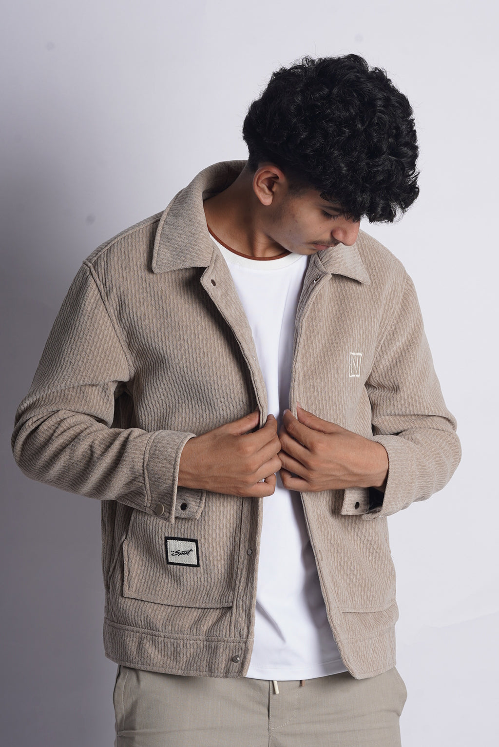 N CROSS POCKET SUEDE JACKET MADE IN VEITNAM