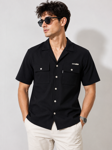 COAT COLLAR CASUAL SHIRT HALF SLEEVE