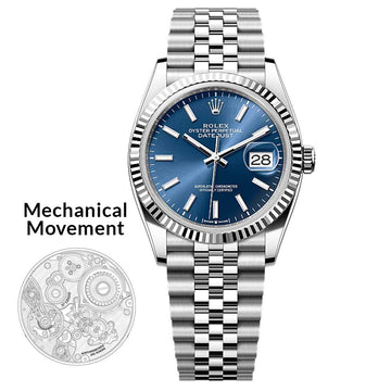ROLEX SILVER ROYAL BLUE DIAL
