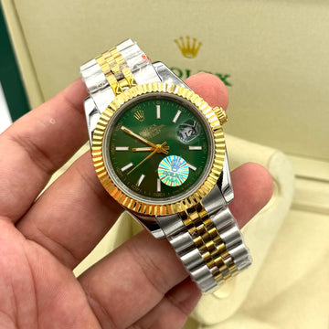 ROLEX SILVER GOLD GREEN DIAL