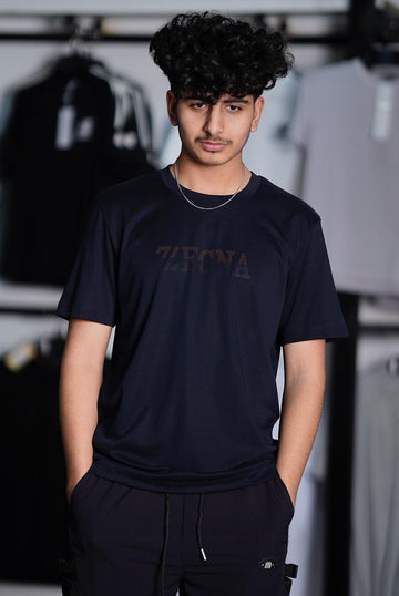 ZEGNA PATCH LOGO ROUND NECK T.SHIRT