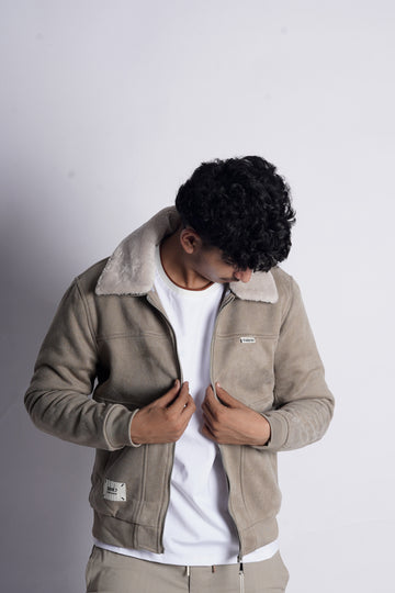 CROSS POCKET SUEDE JACKET MADE IN VEITNAM