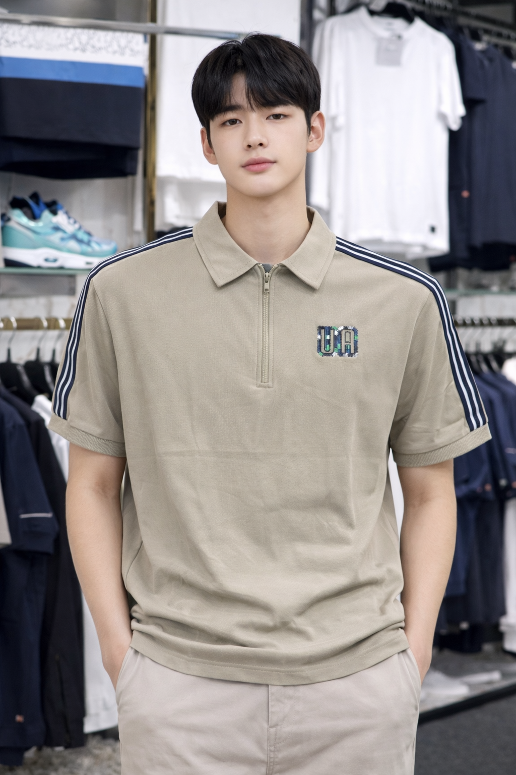 UA HALF ZIP 100% HYBRID POLO SHIRT