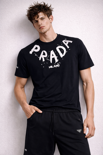 PRADA 100% COTTON HYBRID T SHIRT