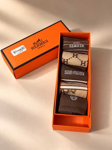 HERMES PACKOF 5 BOX SOCKS