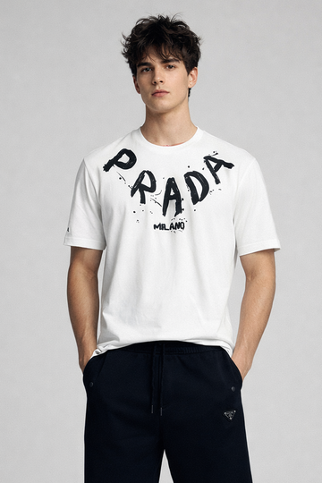 PRADA 100% COTTON HYBRID T SHIRT