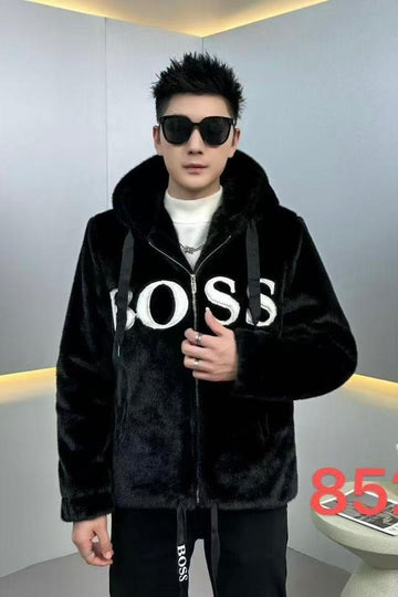 BOSS IMPORTED FUR ZIPPER HOOD