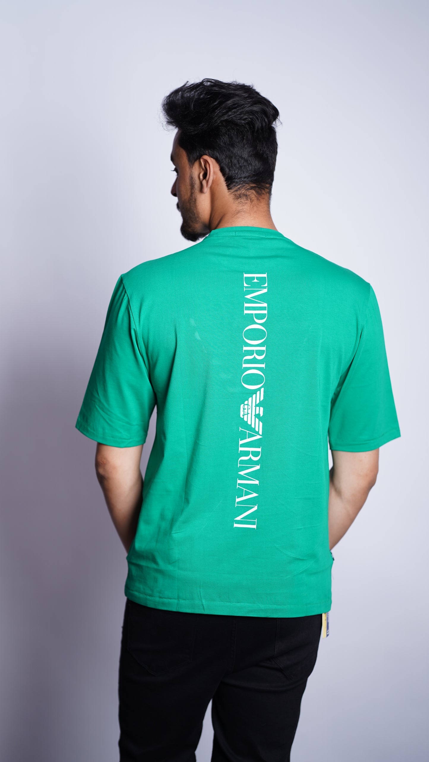 EMPOREO ARMANI PRINTED SLOGAN OVER SIZED T-SHIRT