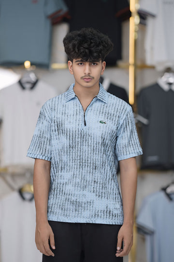 LOCASTE HALF ZIP COLLAR SHIRT